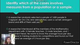 Statistics & Probability: Module 3-Lesson 2: Parameter and Statistic