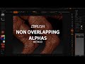 Zbrush non overlapping alphas method teaser