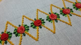 # Hand embroidery of a border design #