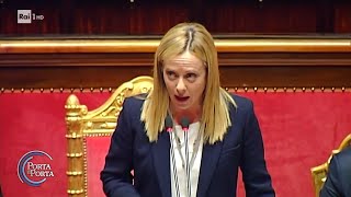 Il Presidente Meloni alla Camera dei Deputati - Porta a porta 21/03/2023
