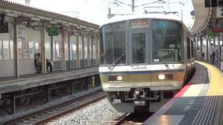 JR西日本 221系NC608編成みやこ路快速奈良行 東福寺駅着発