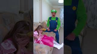 Super Mario challenged Princess Peach and Bowser #shorts #mario #luigi