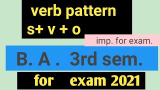 verb - pattern b. a 3rd sem