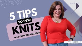 5 TIPS to sew KNITS (on a regular sewing machine) ft. Margot Peplum Sewing Pattern