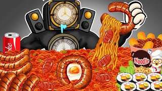 ASMR Mukbang | Titan SpeakerMan Cooking Spicy Noodles, Hot Dog | Skibidi Toilet Multiverse Animation