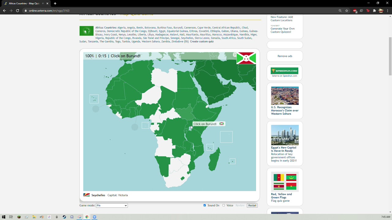 Africa: Countries Speedrun - 0:57 - Online Seterra - YouTube