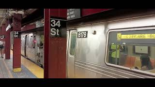 R46 #6178/#5714 (N) leaving 34 Street - Herald Square