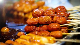 Mix Grilled Thai sausage with Chili sauce | Thailand Street Food Bangkok | food around me