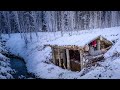 FUll:350 Day Building Dugout Winter Shelter, Build House on the Tree..for Survival in the Wild Woods