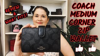 Coach Medium Corner Zip Wallet Review \u0026 What Fits | #Coach