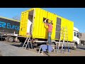 Full TIMELAPSE  Container home on wheels DIY build  RELAXING (PART 1)