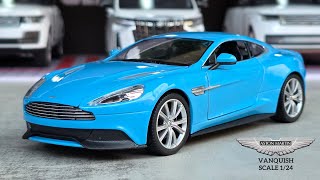 HD Miniature | Aston Martin Vanquish Blue 1/24 Scale Welly Diecast