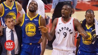 Raptors fans cheer after Kevin Durant goes down | 2019 NBA Finals | Golic and Wingo