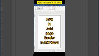 How to Add Page Border in MS Word #shorts #msoffice #tutorial