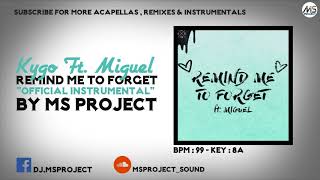 Kygo Ft. Miguel - Remind Me To Forget ( Instrumental)