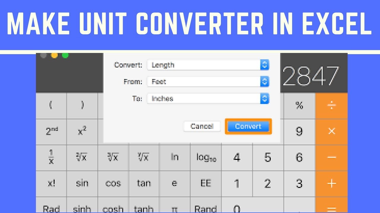 Make Unit Converter In Excel Youtube