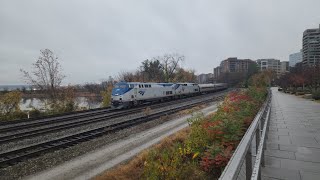 P42DCs 83 and 92 lead Amtrak Silver Meteor Train 98 on Thanksgiving Day