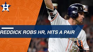 Reddick robs a HR, hits two homers