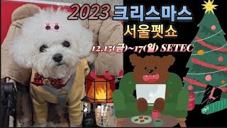 👀) 2023 크리스마스서울펫쇼 첫날 방문해서 선물받고 배터지게 먹은 솜솜 | 12.15~17일 생생한 학여울역  세텍현장모습| pet show #미니비숑