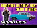 55 Chevy First Start! 305 Fires Up After 20 Years of Sitting!