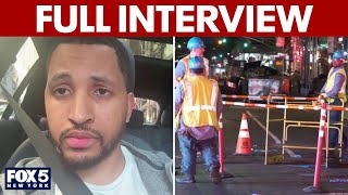 FULL: Interview with witness who saw woman fall into manhole