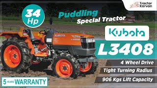 Puddling special दमदार Kubota L3408 4WD Mini Tractor I Features, Price 2023 I Tractorkarvan