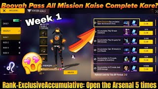 Open the Arsenal 5 times Complete | FF Mission Open The Arsenal 5 Times | Booyah Pass Mission