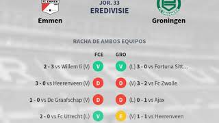 Previa Emmen vs Groningen - Jornada 33 - Eredivisie 2019 - Pronósticos y horarios