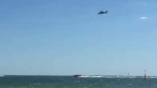 Police Chopper Patrolling St Kilda Beach