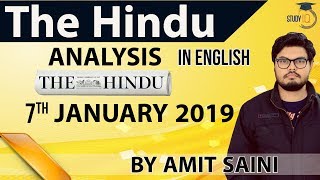 English 7 January 2019 - The Hindu Editorial News Paper Analysis [UPSC/SSC/IBPS] Current Affairs