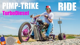 TURBODIESEL PIMP TRIKE IL ROULE ENFIN ! (et ça fume noir)