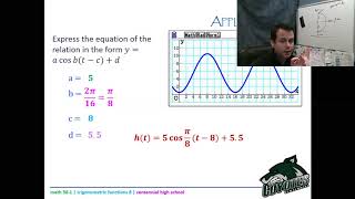 Math 30-1 - Lesson 3.8 - applications of sinusoidal functions