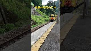 黄色いアンパンマン列車の土佐穴内駅通過　#特急南風 #jr四国