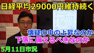 2023年5月11日【日経平均29000円維持続く　これは懐疑の中の上昇なのか　下落に備えるべきなのか】（市況放送【毎日配信】）