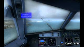 FSX: A321 ILS landing at San Francisco (bad weather)