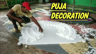 How to make a difference thermocol puja decoration🙏simply🙂 for Home...