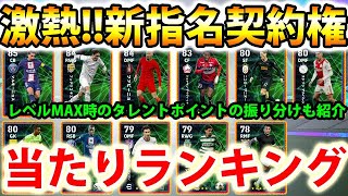 【1位と2位が激熱!!】新指名契約権当たりランキング！レベルMAX時のタレントポイントの振り分けも紹介！【eFootball2023アプリ/イーフト】