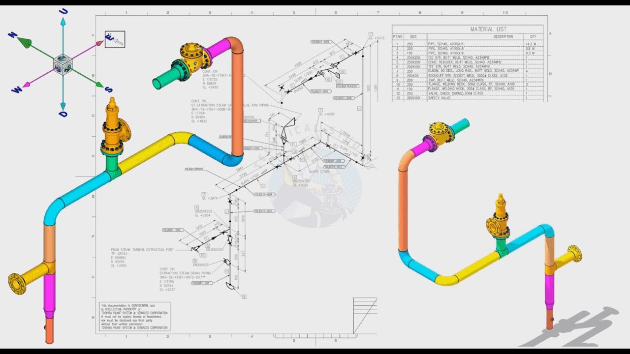 Piping Isometric Drawing Study - YouTube