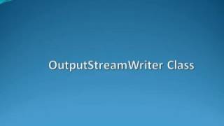 JAVA - OutputStreamWriter Class