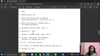 Algorithm/Flowchart/C/Python/R Program for finding square roots 7 using fixed point iteration