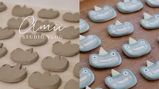 Studio Vlog |  How I Make Ceramic Pins at Home, Launching Happy Mail, Behind the Scene Struggles