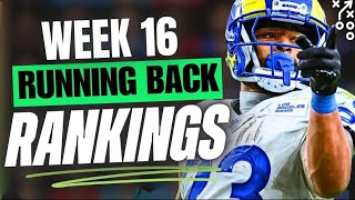 🔥 UPDATED Top 30 RB RANKINGS for Week 16 Fantasy Football 🚀 | Fantasy Football Rankings