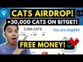 CATS AIRDROP! GET 30,000 ADDITIONAL CATS ON USING BITGET! LISTING OF CATS TOKEN IS COMING!