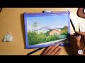 【米蒂水彩风景】watercolorpainting 远眺富士山美景🗻 绘画过程 治愈系风景画 watercolor landscape