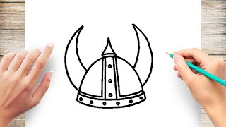 How To Draw Viking Helmet Step by Step