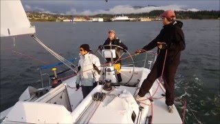 HRAVN racing April 14 2016 sailboat racing bellingham bay J109 foredeck asym spinnaker