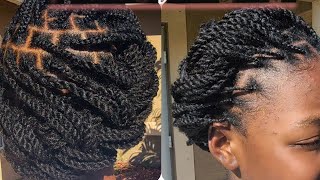 💙💜🗨🗯TUTORIAL Natural Looking Twists tutorial on my daughters natural hair❤ Cost efficient💰/Less Hair