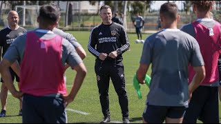 LA Galaxy Head Coach Greg Vanney mic'd up during first team training