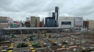 名古屋駅に到着する東海道新幹線＆リニア中央新幹線の工事に備えるためのＪＲ名古屋駅構内の在来線ホームの撤去作業工事 2018.7.7