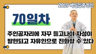 [혜자스님과 함께하는 대행스님 주인공 관법 백일집중정진 70일차] 주인공자리에 자꾸 들고나야 자성이 발현되고 자유인으로 진화할 수 있다